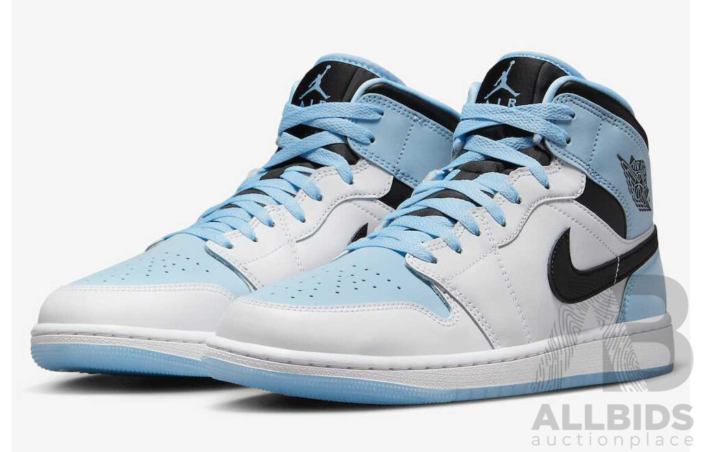 AIR JORDAN 1 MID SE Ice Blue Nubuck DV1308-104 Men US13