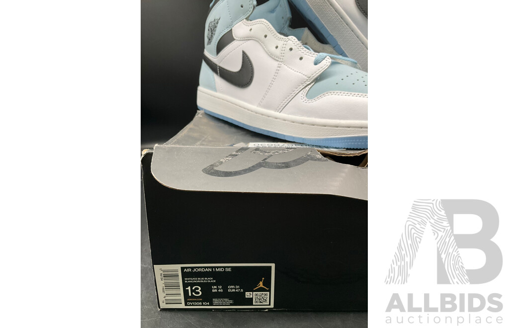 AIR JORDAN 1 MID SE Ice Blue Nubuck DV1308-104 Men US13