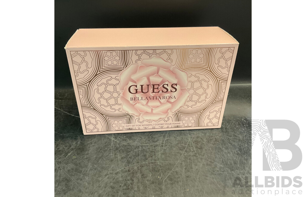 GUESS Bella Vita Rosa Gift Set X2 & Bella Vita Rosa Eau De Toilette 100ml & Guess EDP Spray 75ml - Lot of 4