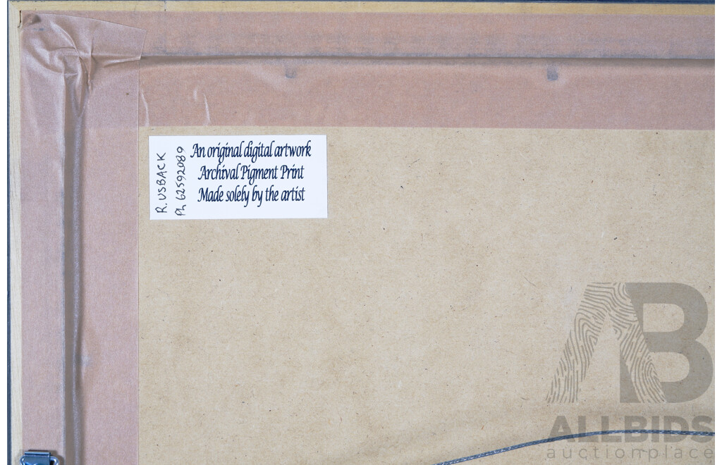 Rod Usback, (20th Century, Australian, 1944-), Gang Gangs Flanked by Telstra Tower, ACT, Original Digital Art Archival Pigment Print, 65 x 47 cm (frame)