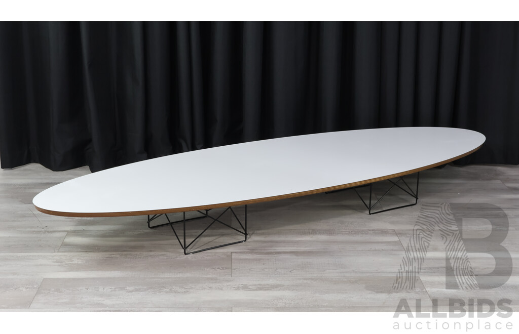 Herman Miller Eames Wire Base Elliptical 'Surfboard' Table