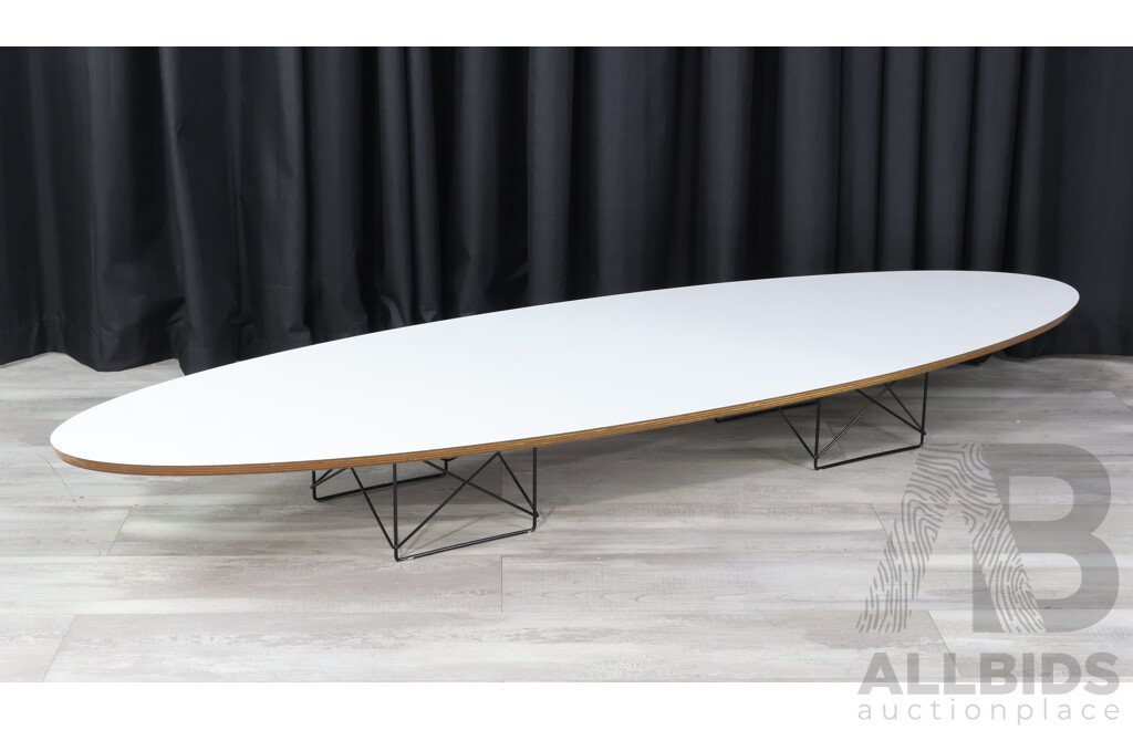 Herman Miller Eames Wire Base Elliptical 'Surfboard' Table