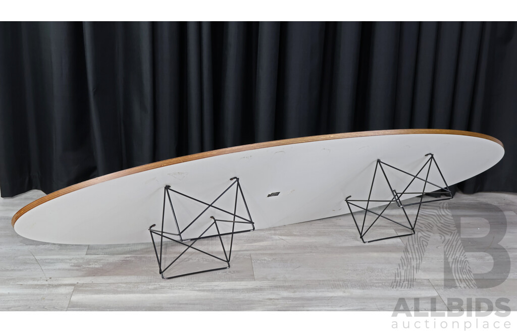 Herman Miller Eames Wire Base Elliptical 'Surfboard' Table