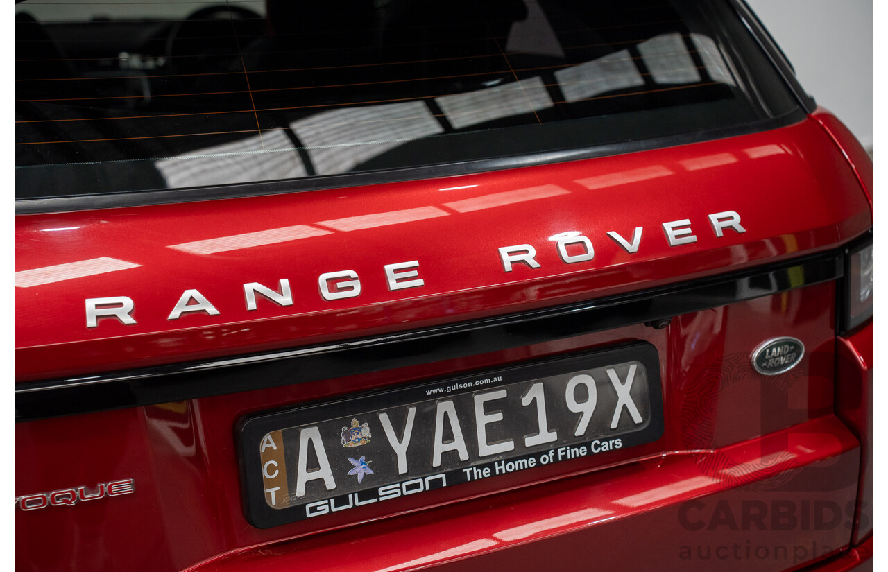 12/2017 Land Rover Range Rover Evoque TD4 SE 110 Dynamic (AWD) MY18 4d Wagon Firenze Red Turbo Diesel 2.0L