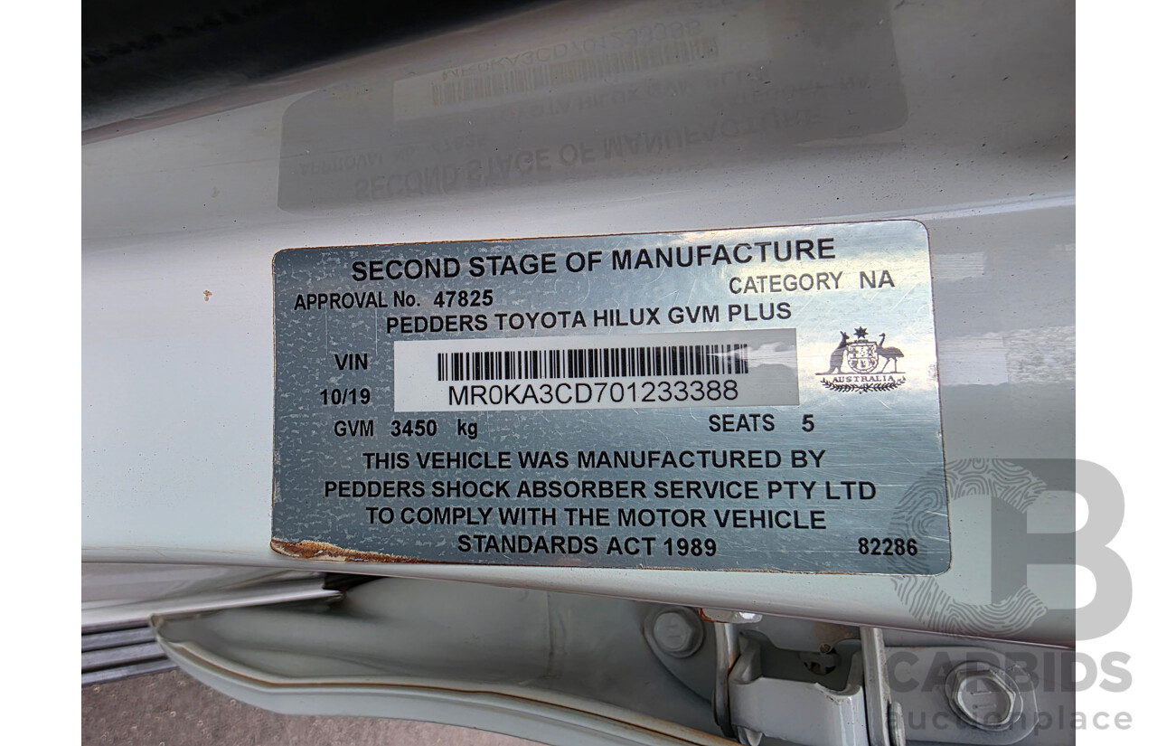 5/2019 Toyota Hilux SR (4x4) GUN126R MY19 UPGRADE Double C/Chas White Turbo Diesel 2.8L