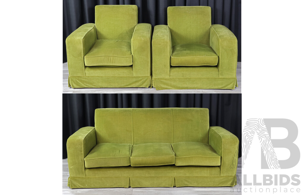 Art Deco Upholstered Three Piece Lounge Suite