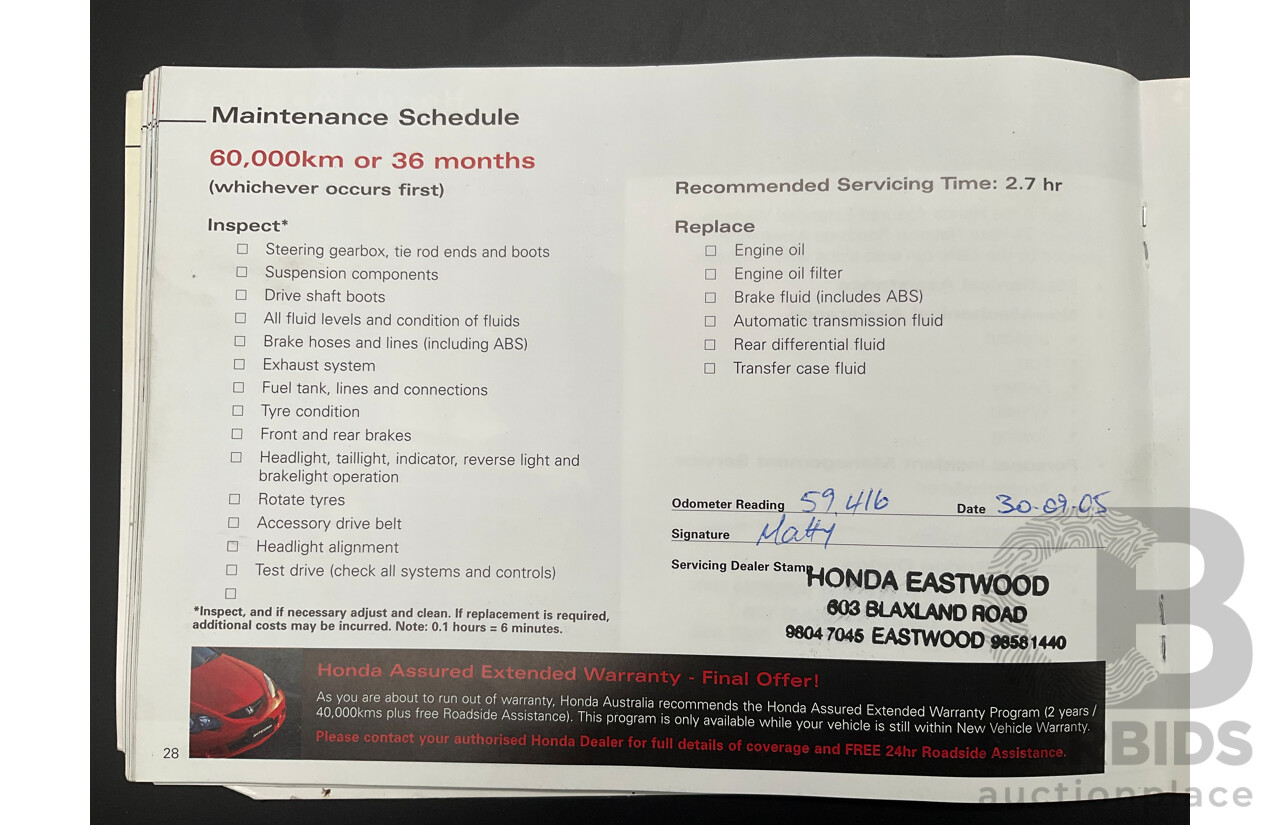 4/2003 Honda MDX 4d Wagon Quartz Grey Metallic V6 3.5L - 7 Seater