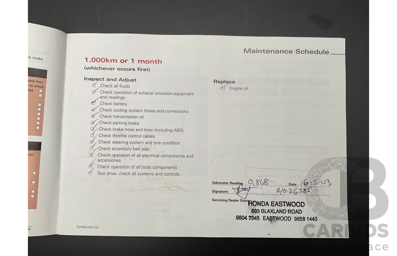 4/2003 Honda MDX 4d Wagon Quartz Grey Metallic V6 3.5L - 7 Seater