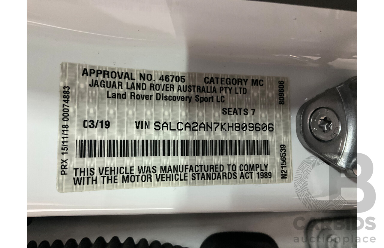 03/2019 Land Rover Discovery Sport SD4 HSE 177kW (AWD) L550 MY19 4d Wagon Fuji White Turbo Diesel 2.0L - 7 Seater