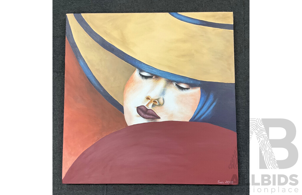 Unknow Artist, Acrylic on Canvas, 61 X 61 Cm (frame) and  30 X 76 Cm (frame) - Lot of 2