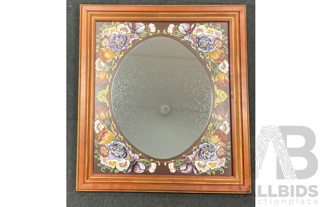 Decorative Hand Painted Mirror, 71 X 64 Cm (frame)