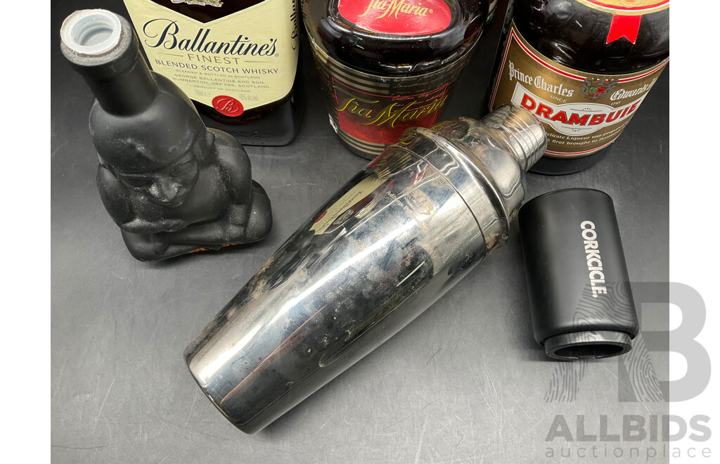 Assorted Spirits - BALLANTINES, MARKO, TIA MARIA, DRAMBUIE, GLENFIDDICH and More - ALL OPENED BOTTLES  - Lot of 10