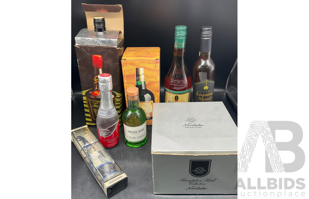 Assorted Spirits - TIA MARIA, BAILEYS, ST AGNES and More, Set of 4 NORITAKE  Hampton Hall Collection Crystal Tumblers  - Lot of 8