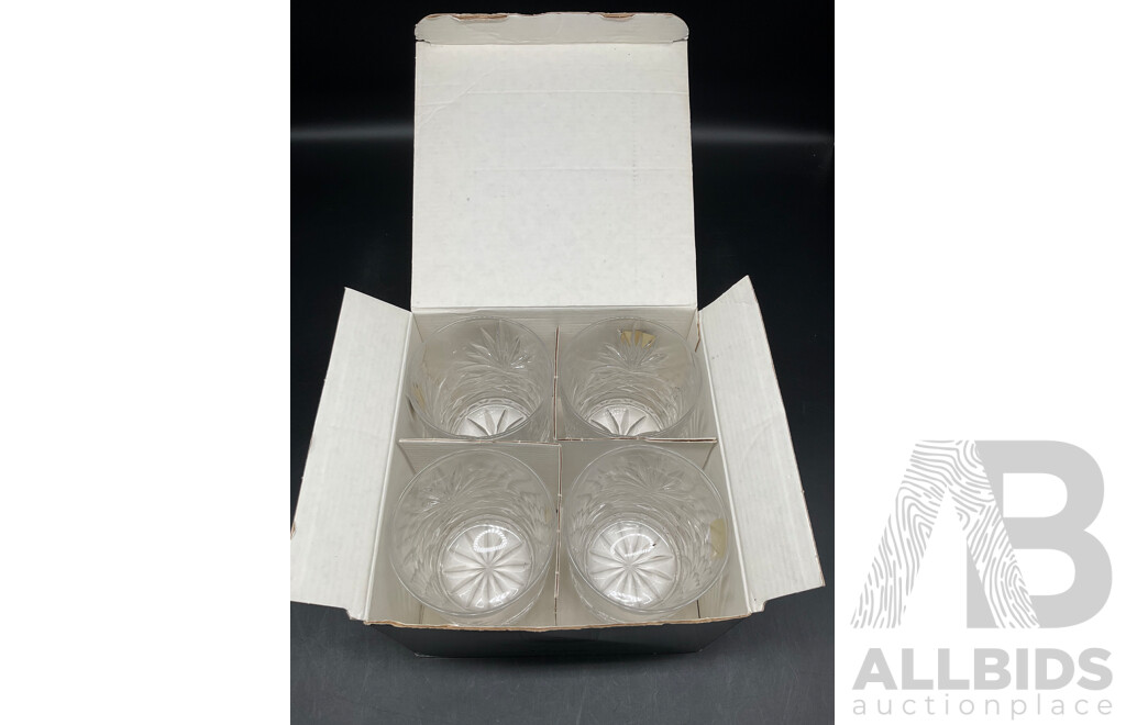 Assorted Spirits - TIA MARIA, BAILEYS, ST AGNES and More, Set of 4 NORITAKE  Hampton Hall Collection Crystal Tumblers  - Lot of 8