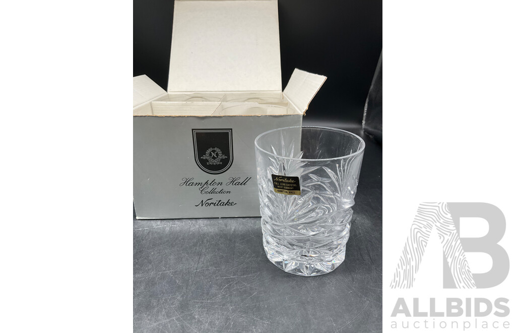 Assorted Spirits - TIA MARIA, BAILEYS, ST AGNES and More, Set of 4 NORITAKE  Hampton Hall Collection Crystal Tumblers  - Lot of 8