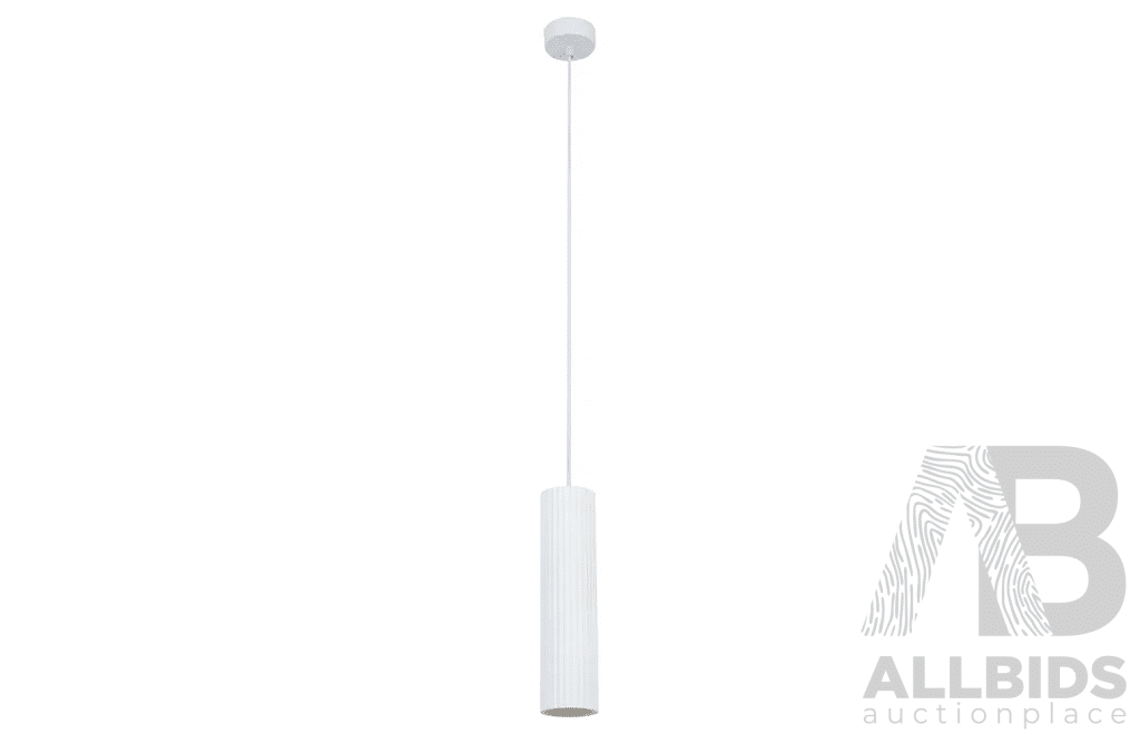 MFL by Masson Gypsum 1 Light Small Cylinder Pendant in Ribbed White - Lot of 3 - ORP $687