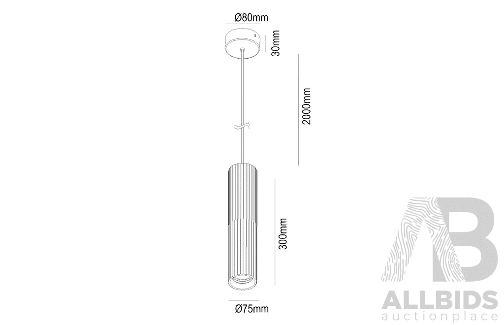 MFL by Masson Gypsum 1 Light Small Cylinder Pendant in Ribbed White - Lot of 3 - ORP $687