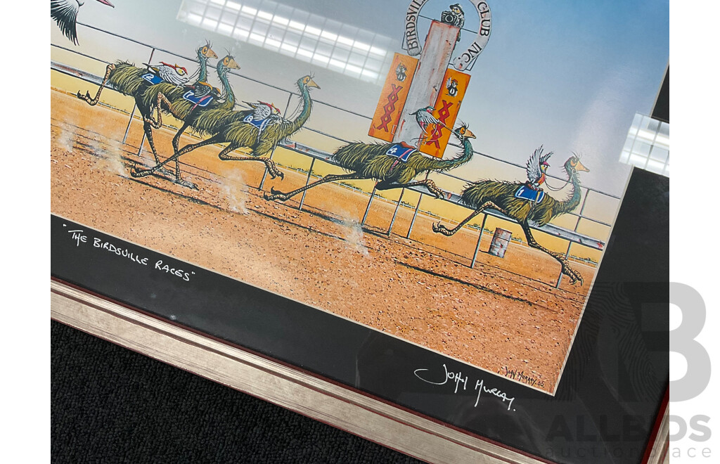 John Murray  'The Birdsville Races' Print , 38 X 68 Cm (frame)