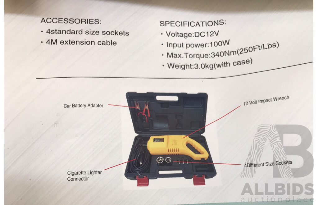 Hercules 12V Automotive Impact Wrench with Case