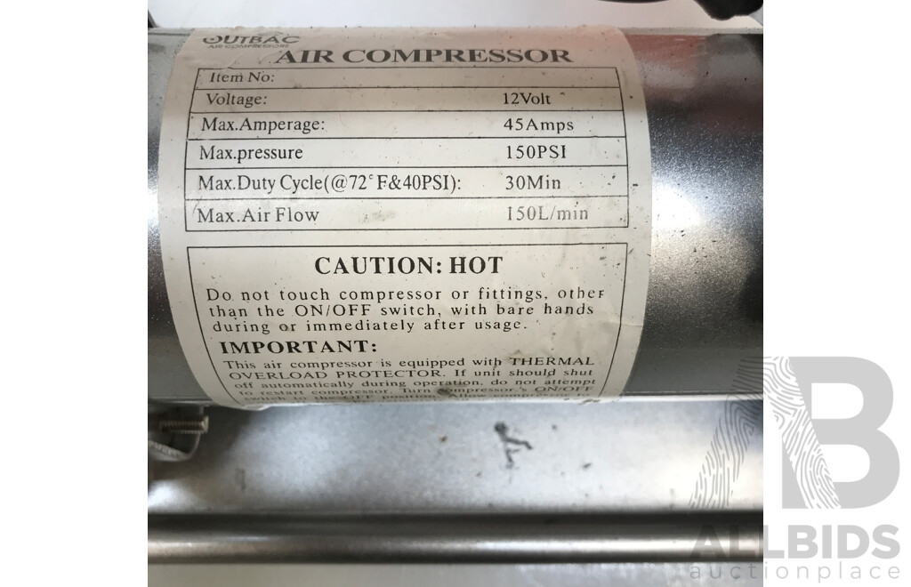 Outbac 12V Air Compressor with Carry Bag