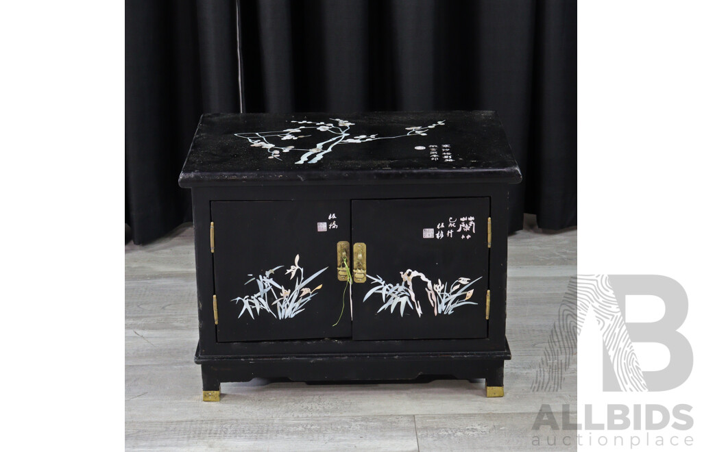 Small Chinese Painted Two Door Cabinet