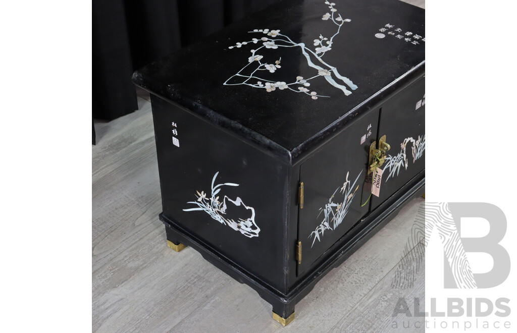 Small Chinese Painted Two Door Cabinet