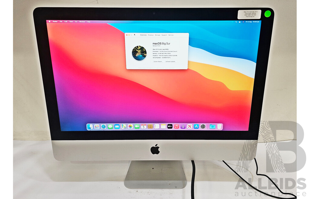 Apple (A1418) Intel Core I5 (5250U) 1.6GHz-2.70GHz 2-Core CPU 21.5-Inch IMac (Late-2015)