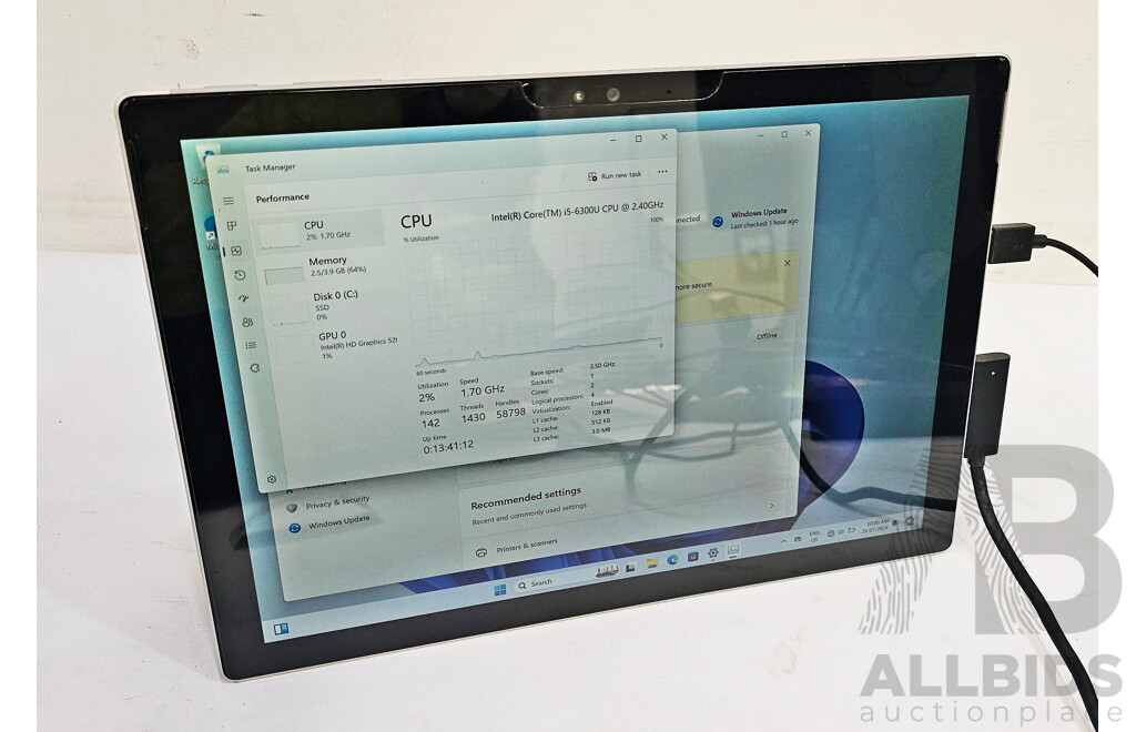 Microsoft (1724) Surface Pro 4 Intel Core I5 (6300U) 2.40GHz-3.00GHz 2-Core CPU 128GB 12-Inch Touchscreen Detachable Laptop