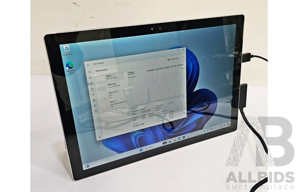 Microsoft (1724) Surface Pro 4 Intel Core I5 (6300U) 2.40GHz-3.00GHz 2-Core CPU 128GB 12-Inch Touchscreen Detachable Laptop