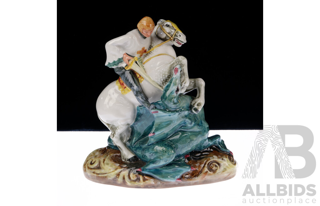 Vintage English Royal Doulton Porcelain Figure, St George HN2051