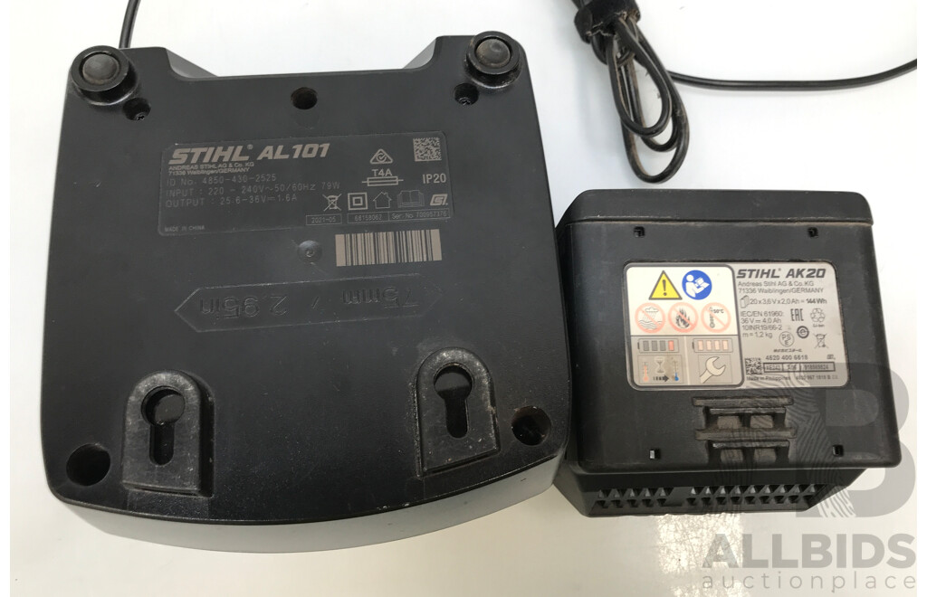 STIHL (FSA-50) Battery-Operated Grass Trimmer with Professional Helmet Kit and Charger