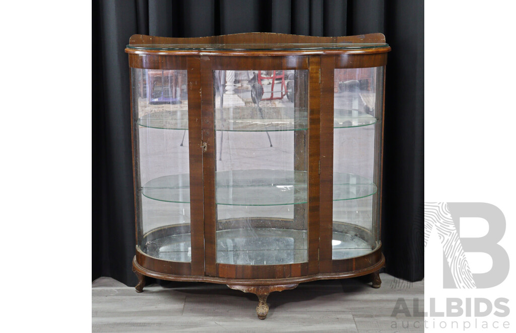 Art Deco Serpentine Front Display Cabinet
