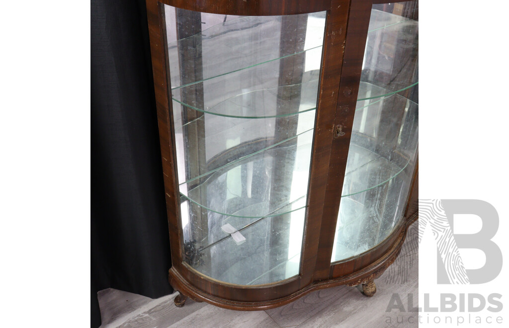 Art Deco Serpentine Front Display Cabinet