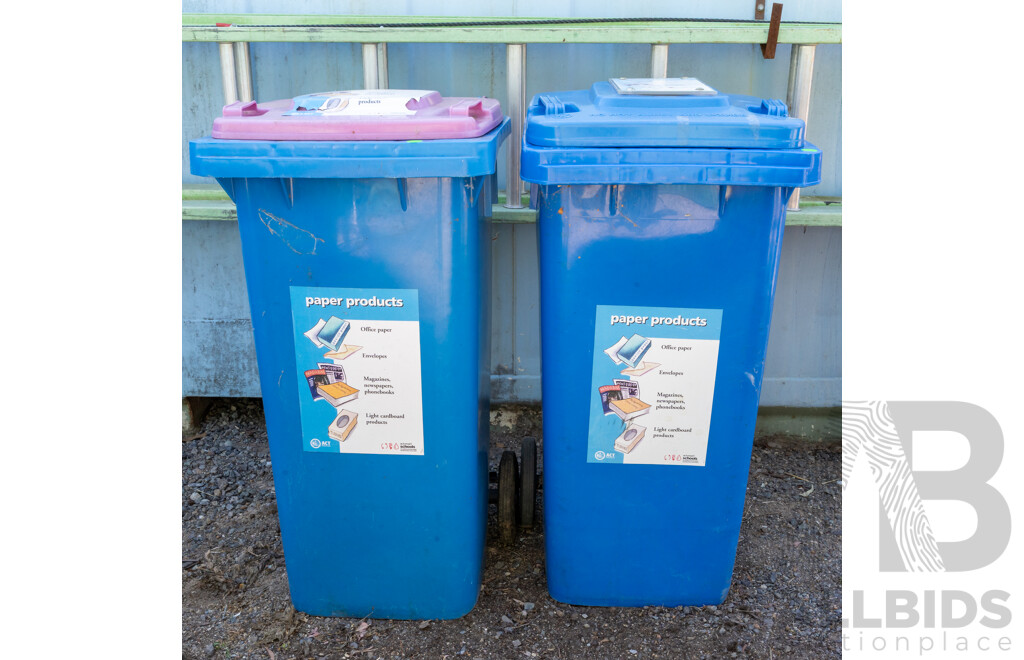 Job Lot Quantity of 2 120L Wheelie Bins