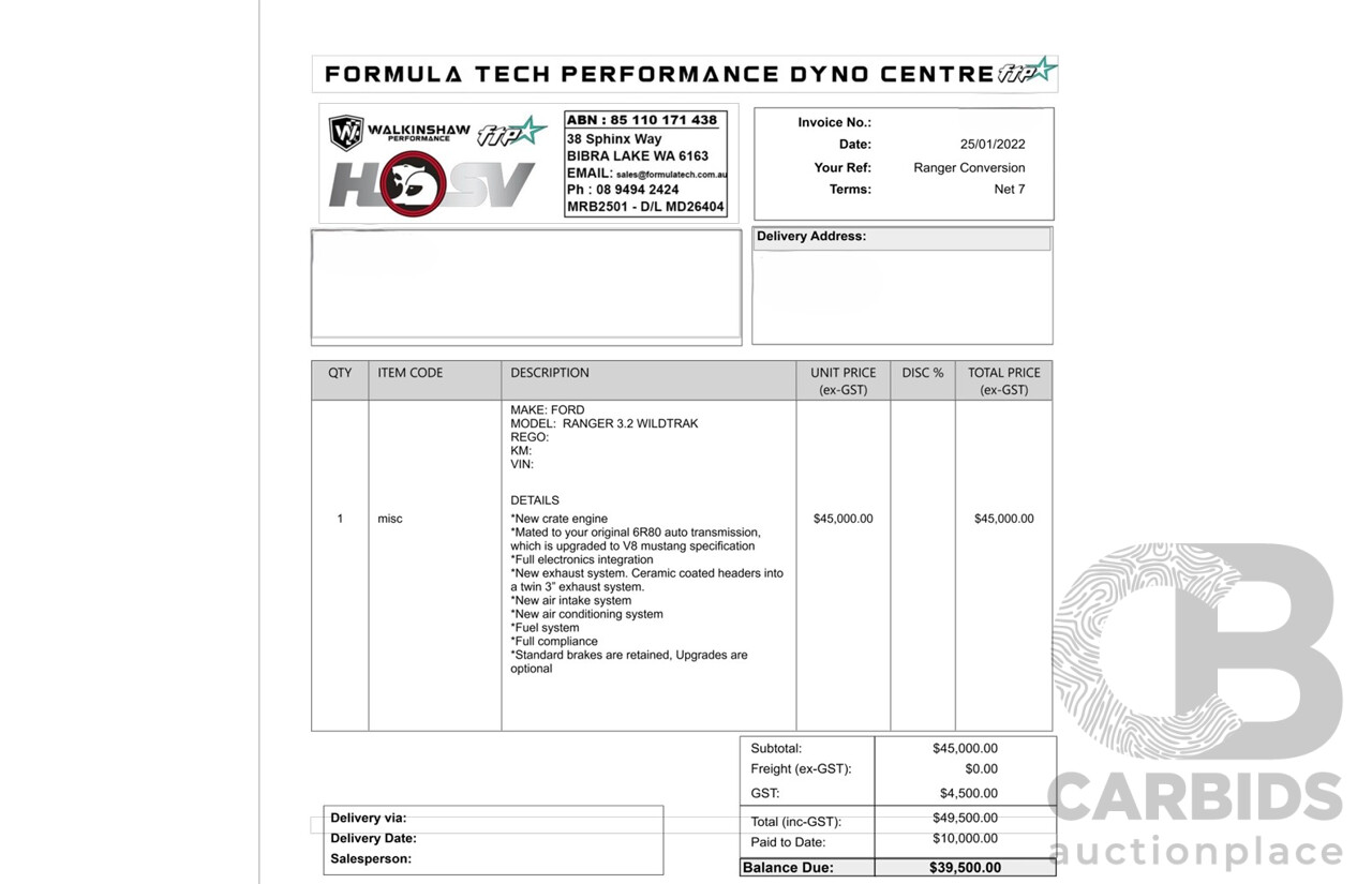 8/2019 Ford Ranger Wildtrak 3.2 (4x4) PX MKIII MY19.75 4d Dual Cab P/Up Meteor Grey V8 5.0L - Modified & NSW Engineered