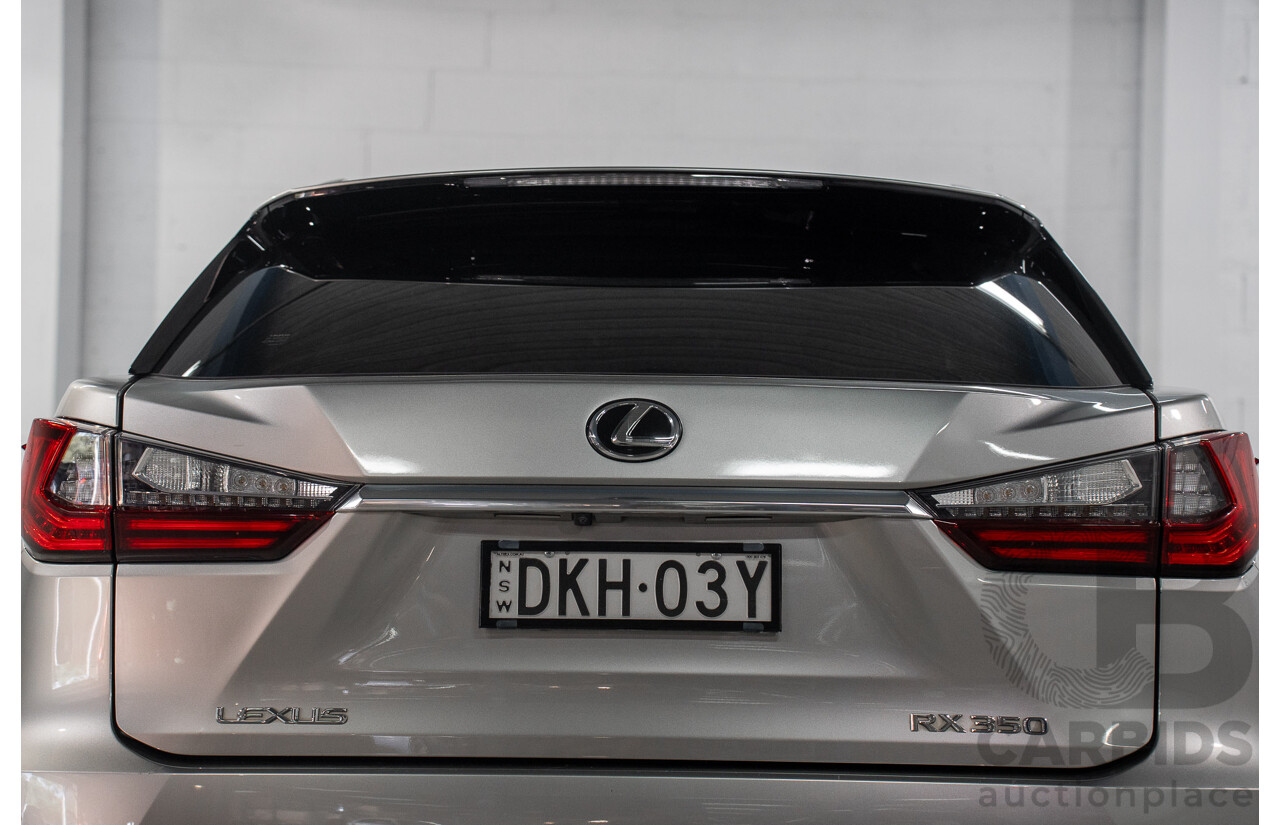 11/2016 Lexus Rx350 Sports Luxury (AWD) GGL25R MY17 4d Wagon Sonic Titanium Metallic V6 3.5L