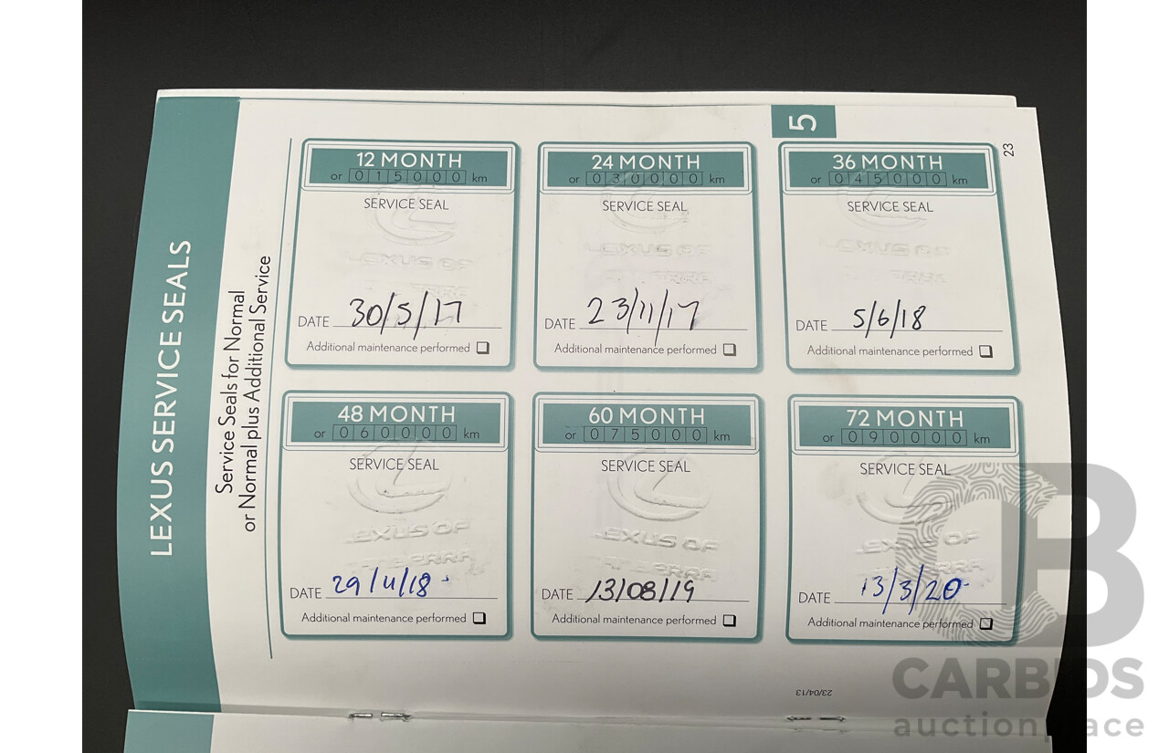 11/2016 Lexus Rx350 Sports Luxury (AWD) GGL25R MY17 4d Wagon Sonic Titanium Metallic V6 3.5L