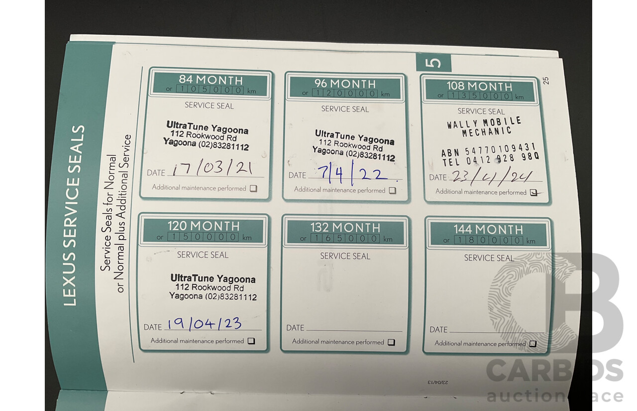 11/2016 Lexus Rx350 Sports Luxury (AWD) GGL25R MY17 4d Wagon Sonic Titanium Metallic V6 3.5L