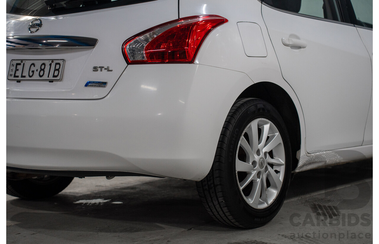 6/2014 Nissan Pulsar ST-L C12 5d Hatchback Polar White 1.8L