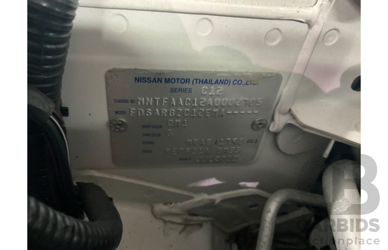 6/2014 Nissan Pulsar ST-L C12 5d Hatchback Polar White 1.8L