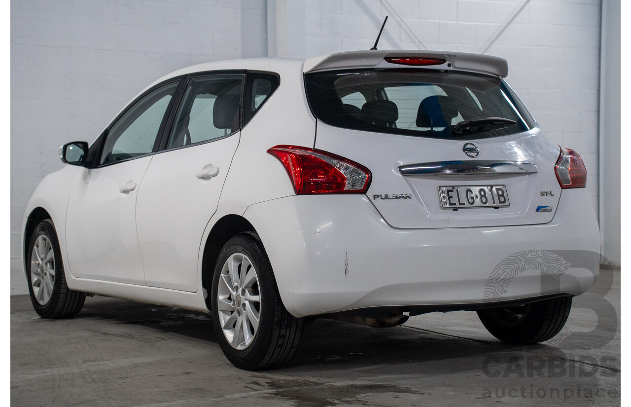 6/2014 Nissan Pulsar ST-L C12 5d Hatchback Polar White 1.8L