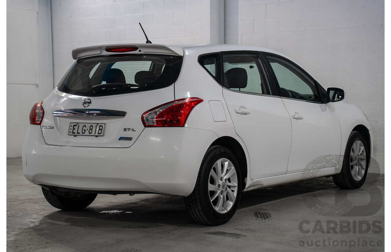 6/2014 Nissan Pulsar ST-L C12 5d Hatchback Polar White 1.8L