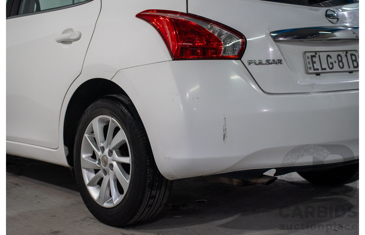6/2014 Nissan Pulsar ST-L C12 5d Hatchback Polar White 1.8L