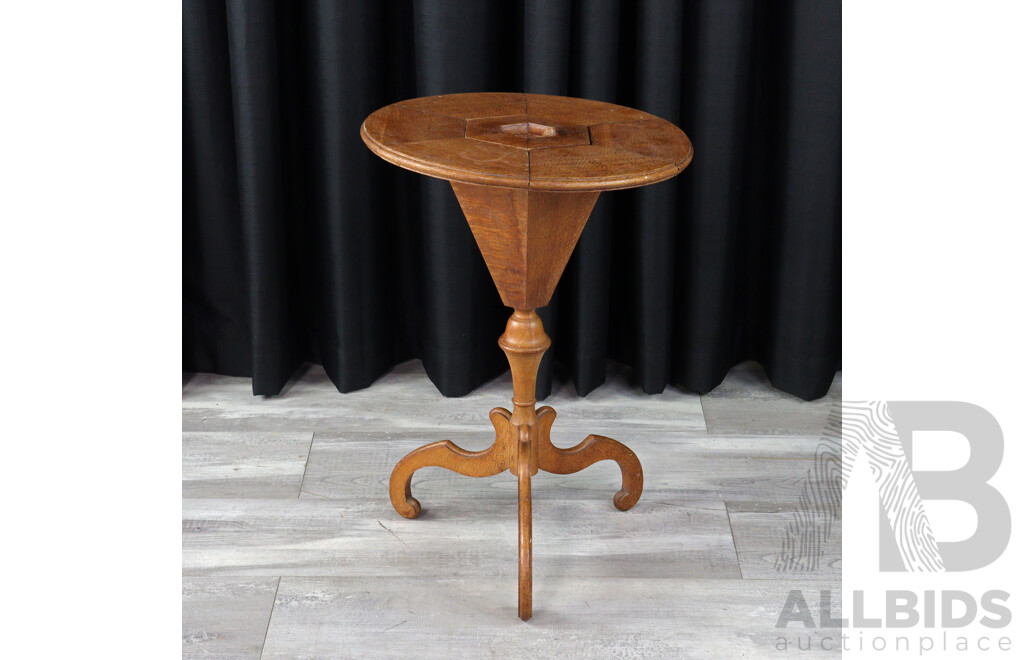 Vintage Silky Oak Ecclesiastical Side Table