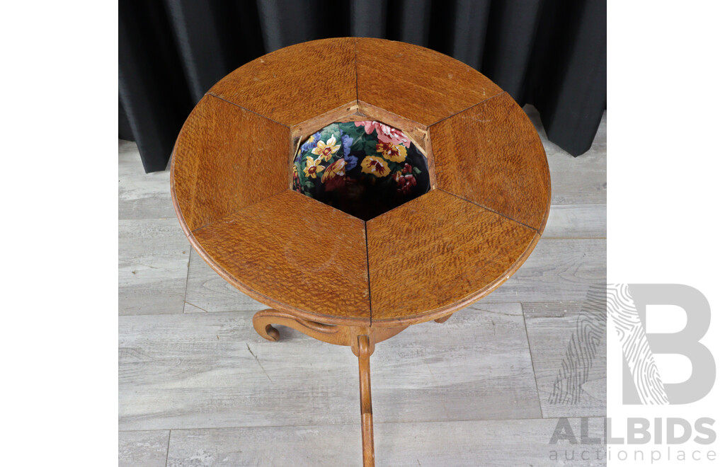 Vintage Silky Oak Ecclesiastical Side Table