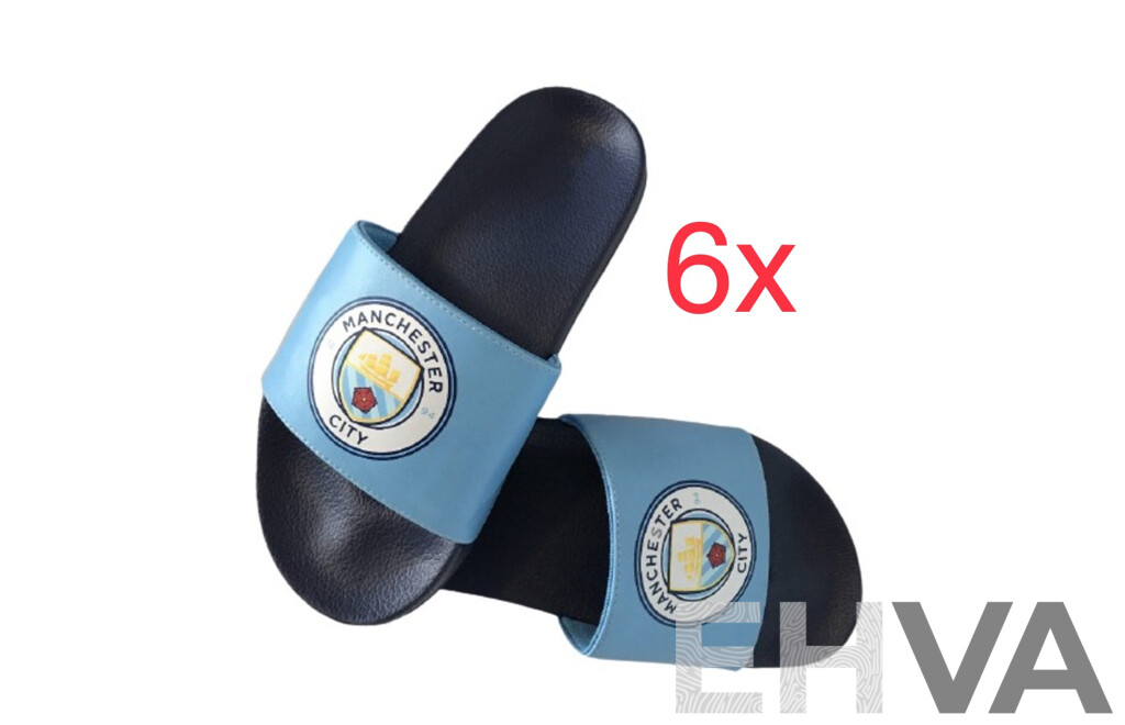 TEAM KICKS Manchester City Mens Slides Size US 9 - Lot of 6