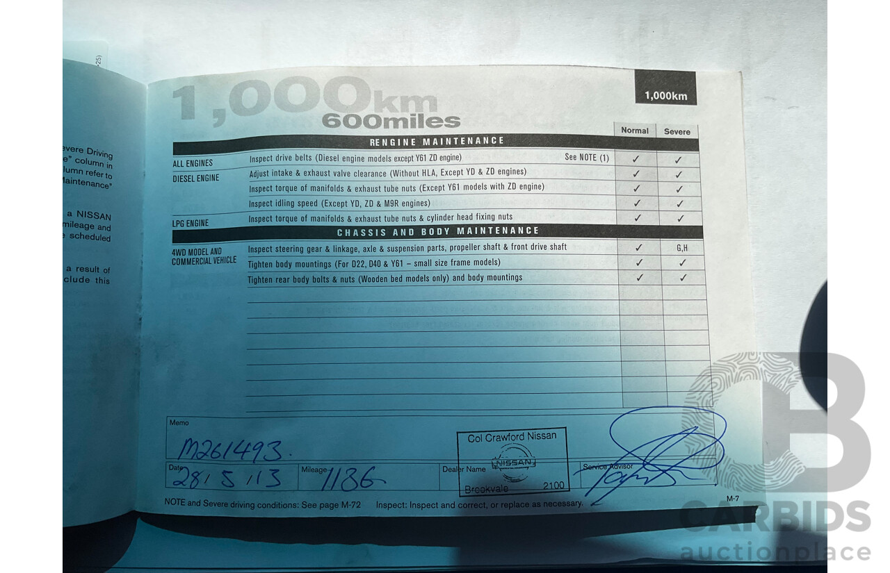 01/2013 Nissan Navara ST (4x2) D40 MY12 Dual Cab P/Up Silver Lightning Metallic Turbo Diesel 2.5L