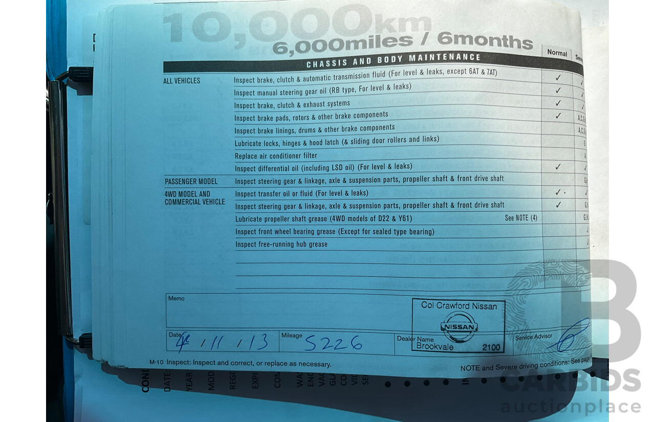 01/2013 Nissan Navara ST (4x2) D40 MY12 Dual Cab P/Up Silver Lightning Metallic Turbo Diesel 2.5L