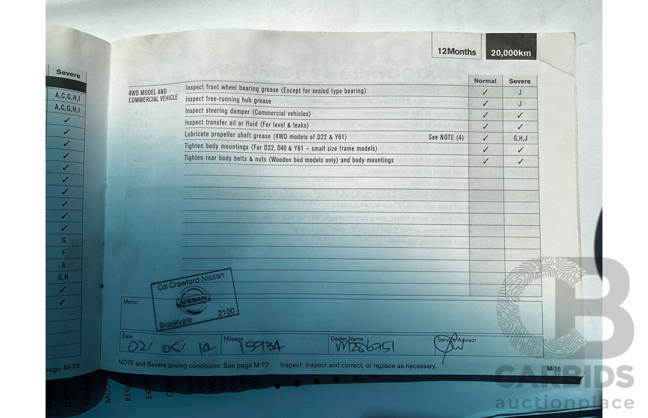 01/2013 Nissan Navara ST (4x2) D40 MY12 Dual Cab P/Up Silver Lightning Metallic Turbo Diesel 2.5L
