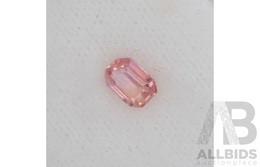 Pink Sapphire, Natural Unset Emerald Cut Gemstone, 0.35ct